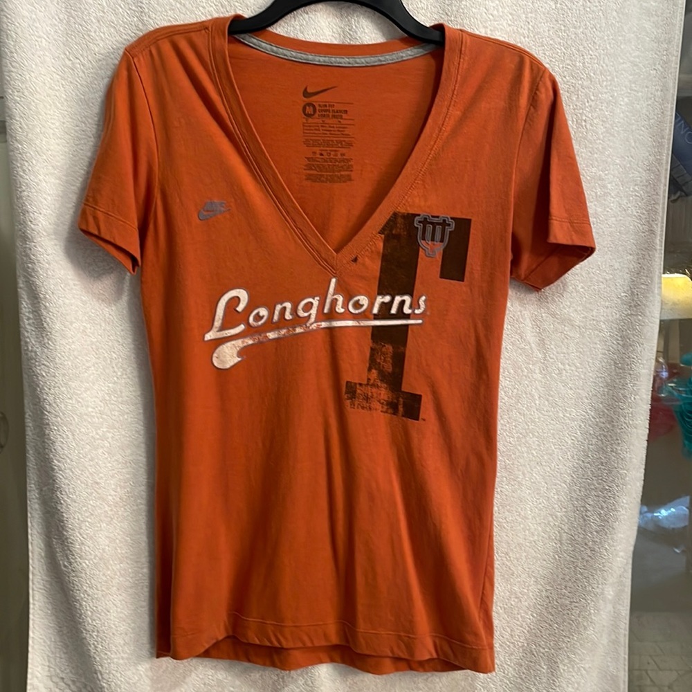 Nike Longhorns, Texas, V-neck, Fitted